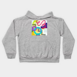 Modern Geometric Pattern Bright POP Retro Style Kids Hoodie